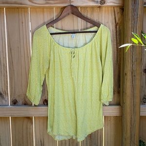 Old Navy, yellow floral peasant top, size S